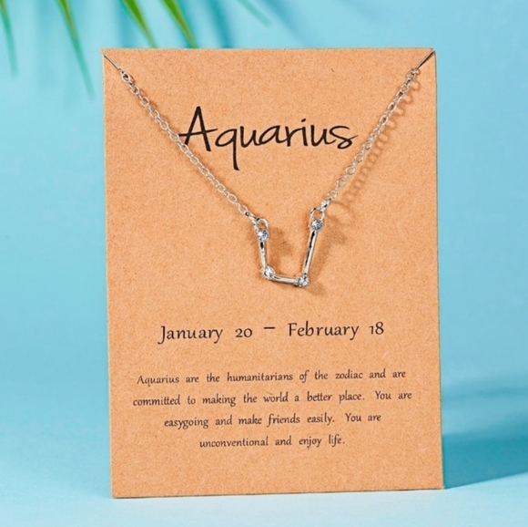 Aquarius Zodiac Constellation Necklace - Picture 3 of 5